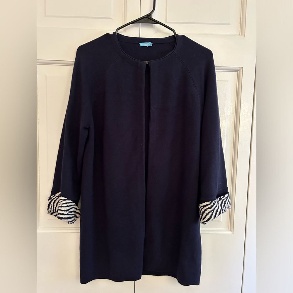 J McLaughlin women’s size small navy blue sweater jacket